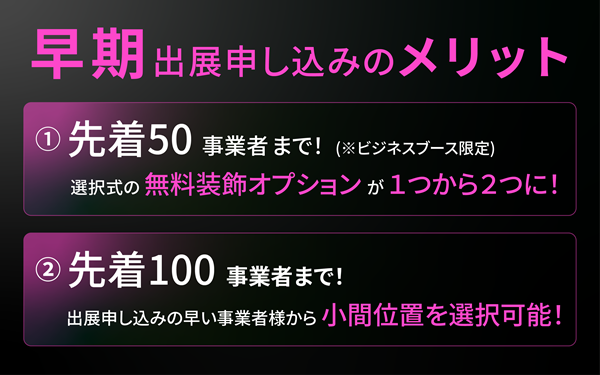 早期申し込み特典